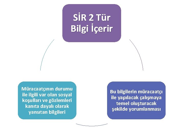 SİR 2 Tür Bilgi İçerir Müracaatçının durumu ile ilgili var olan sosyal koşulları ve