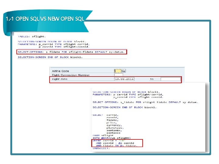 1. -1 OPEN SQL VS NEW OPEN SQL 관련 