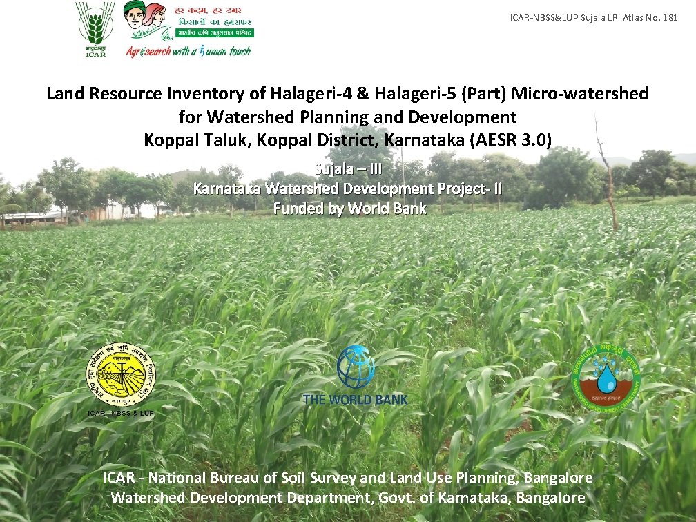 ICAR-NBSS&LUP Sujala LRI Atlas No. 181 Land Resource Inventory of Halageri-4 & Halageri-5 (Part)