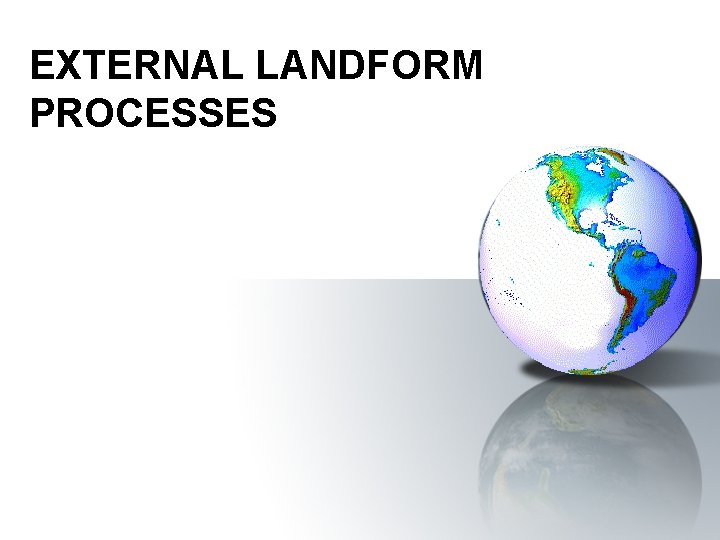 EXTERNAL LANDFORM PROCESSES 