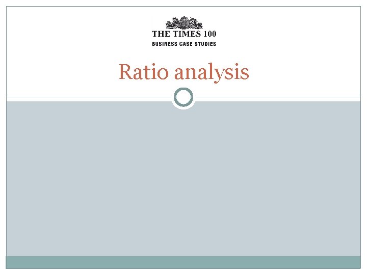 Ratio analysis 