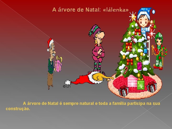 A árvore de Natal: «Iálenka» A árvore de Natal é sempre natural e toda