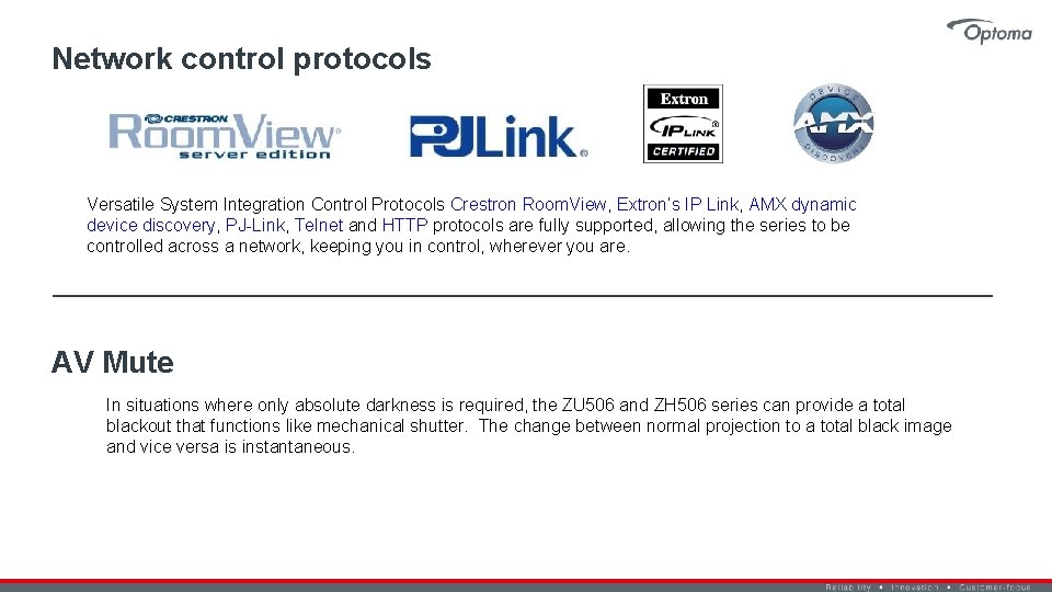 Network control protocols Versatile System Integration Control Protocols Crestron Room. View, Extron’s IP Link,