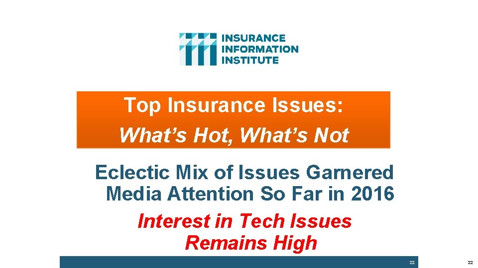 Top Insurance Issues: What’s Hot, What’s Not Eclectic Mix of Issues Garnered Media Attention