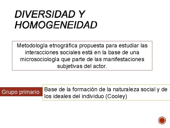 Metodología etnográfica propuesta para estudiar las interacciones sociales está en la base de una
