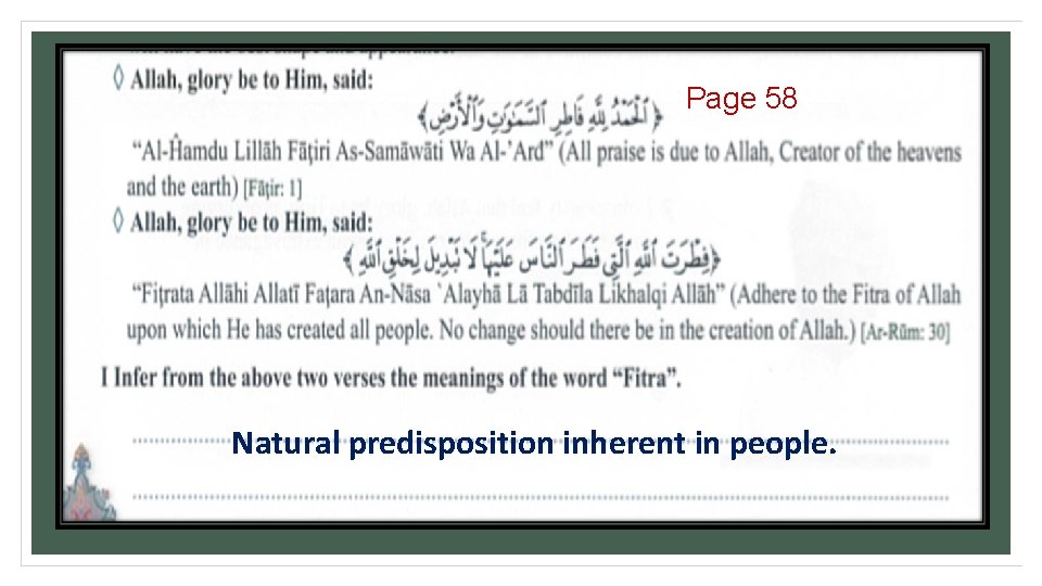Page 58 Natural predisposition inherent in people. Page 58 Natural predisposition inherent in people.