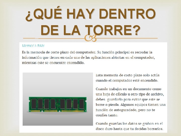 ¿QUÉ HAY DENTRO DE LA TORRE? 