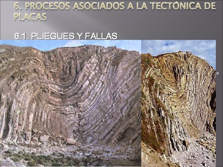 6. PROCESOS ASOCIADOS A LA TECTÓNICA DE PLACAS 6. 1. PLIEGUES Y FALLAS Clasificación