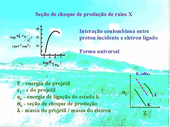 Seção de choque de produção de raios X -19 Interação coulombiana entre próton incidente
