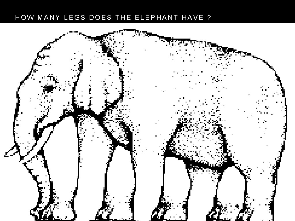 HOW MANY LEGS DOES THE ELEPHANT HAVE ? 