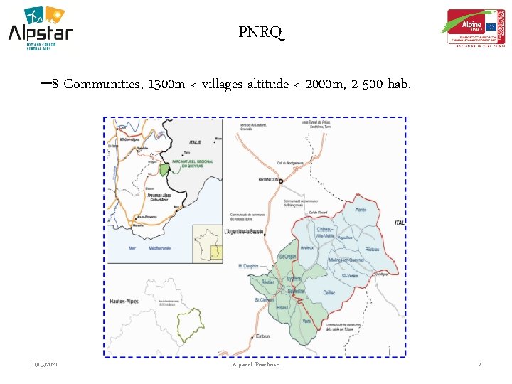 PNRQ – 8 Communities, 1300 m < villages altitude < 2000 m, 2 500