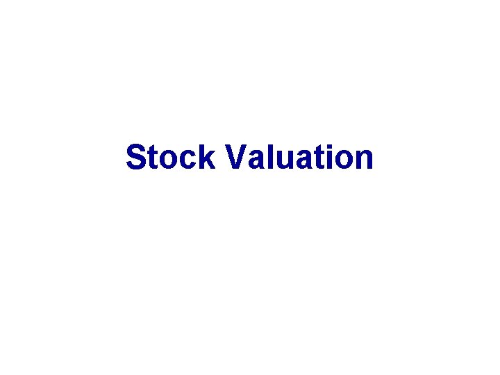 Stock Valuation 