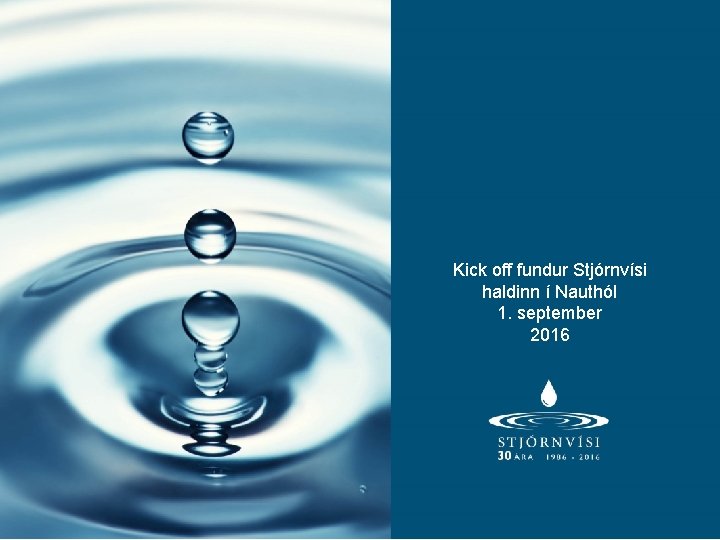 Kick off fundur Stjórnvísi haldinn í Nauthól 1. september 2016 