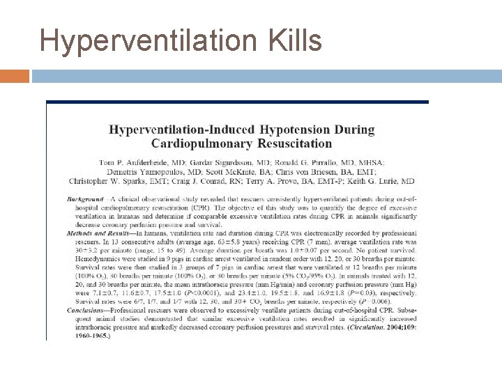 Hyperventilation Kills 