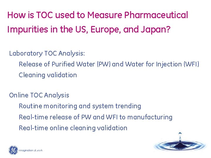 How is TOC used to Measure Pharmaceutical Impurities in the US, Europe, and Japan?