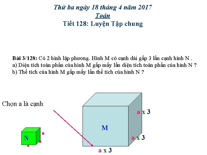 Thứ ba ngày 18 tháng 4 năm 2017 Toán Tiết 128: Luyện Tập chung