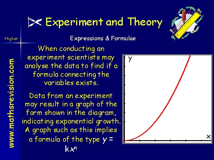 Experiment and Theory www. mathsrevision. com Higher Expressions & Formulae When conducting an experiment