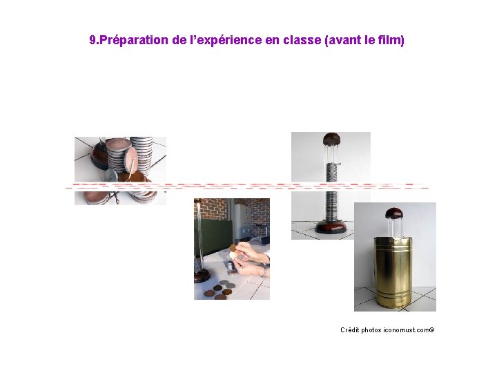 9. Préparation de l’expérience en classe (avant le film) Crédit photos iconomust. com 