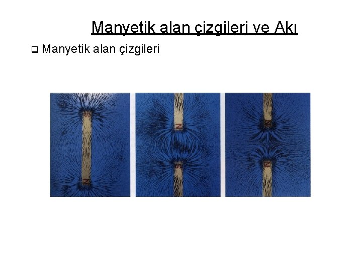 Manyetik alan çizgileri ve Akı q Manyetik alan çizgileri 