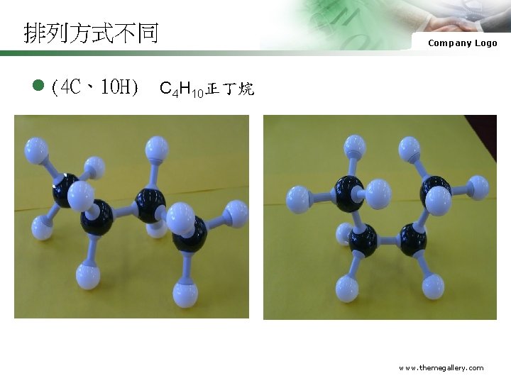 排列方式不同 Company Logo l (4 C、10 H) C 4 H 10正丁烷 www. themegallery. com