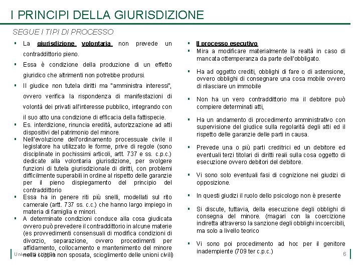 I PRINCIPI DELLA GIURISDIZIONE SEGUE I TIPI DI PROCESSO § La giurisdizione volontaria non