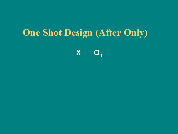 One Shot Design (After Only) X O 1 