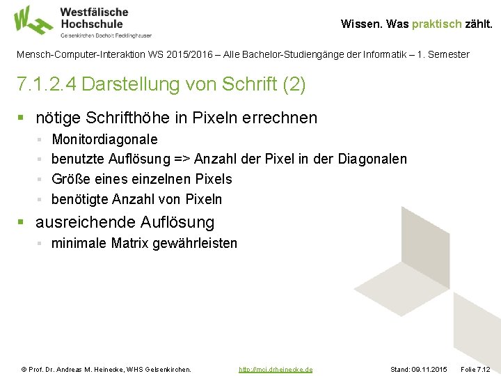 Wissen. Was praktisch zählt. Mensch-Computer-Interaktion WS 2015/2016 – Alle Bachelor-Studiengänge der Informatik – 1.