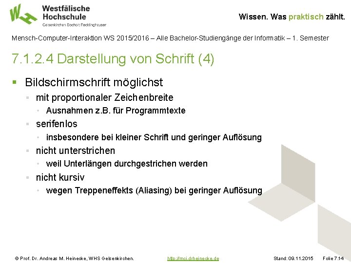 Wissen. Was praktisch zählt. Mensch-Computer-Interaktion WS 2015/2016 – Alle Bachelor-Studiengänge der Informatik – 1.