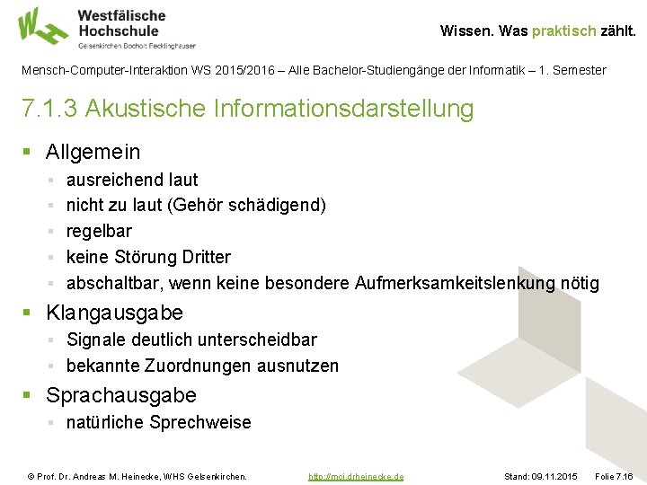 Wissen. Was praktisch zählt. Mensch-Computer-Interaktion WS 2015/2016 – Alle Bachelor-Studiengänge der Informatik – 1.