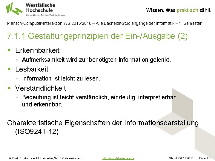 Wissen. Was praktisch zählt. Mensch-Computer-Interaktion WS 2015/2016 – Alle Bachelor-Studiengänge der Informatik – 1.