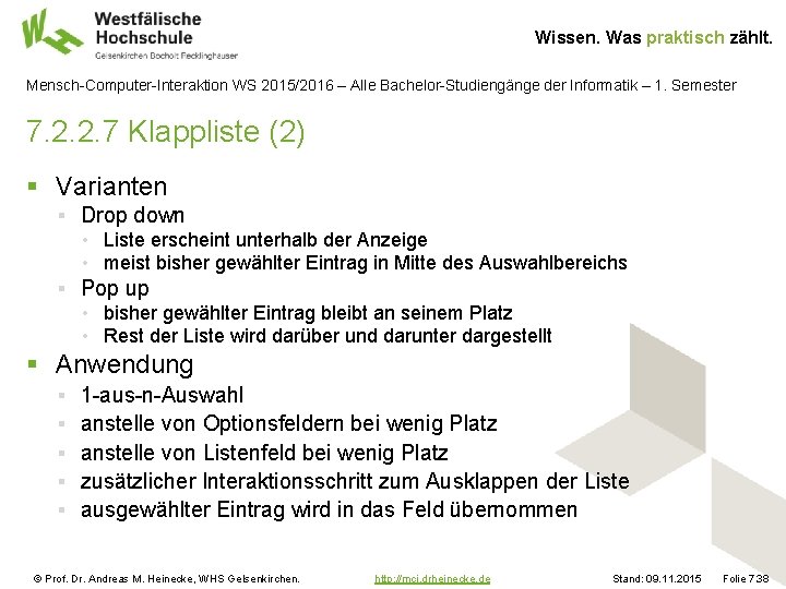 Wissen. Was praktisch zählt. Mensch-Computer-Interaktion WS 2015/2016 – Alle Bachelor-Studiengänge der Informatik – 1.