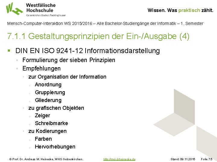 Wissen. Was praktisch zählt. Mensch-Computer-Interaktion WS 2015/2016 – Alle Bachelor-Studiengänge der Informatik – 1.