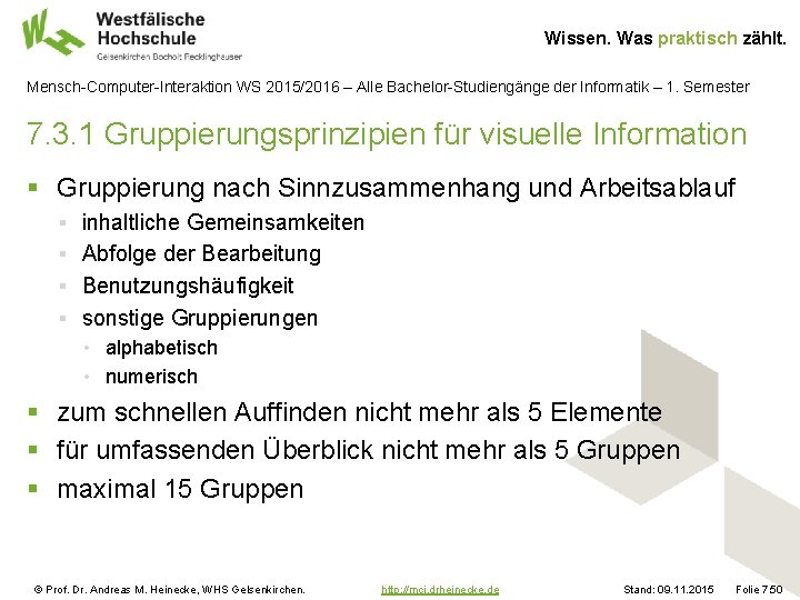 Wissen. Was praktisch zählt. Mensch-Computer-Interaktion WS 2015/2016 – Alle Bachelor-Studiengänge der Informatik – 1.