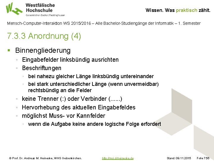 Wissen. Was praktisch zählt. Mensch-Computer-Interaktion WS 2015/2016 – Alle Bachelor-Studiengänge der Informatik – 1.