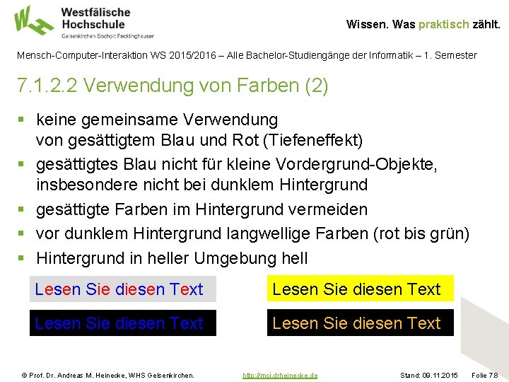 Wissen. Was praktisch zählt. Mensch-Computer-Interaktion WS 2015/2016 – Alle Bachelor-Studiengänge der Informatik – 1.