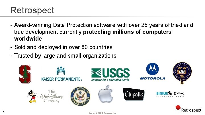 Retrospect • Award-winning Data Protection software with over 25 years of tried and true