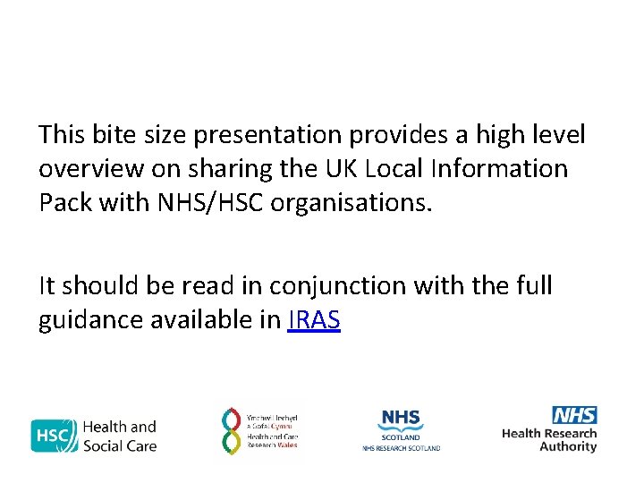 This bite size presentation provides a high level overview on sharing the UK Local