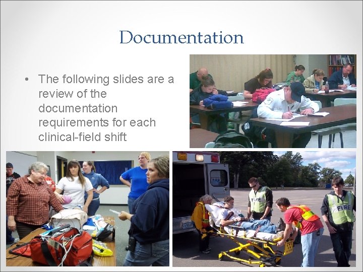 Documentation • The following slides are a review of the documentation requirements for each