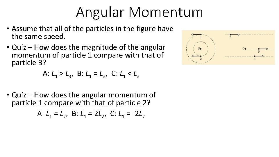 Angular Momentum • Assume that all of the particles in the figure have the