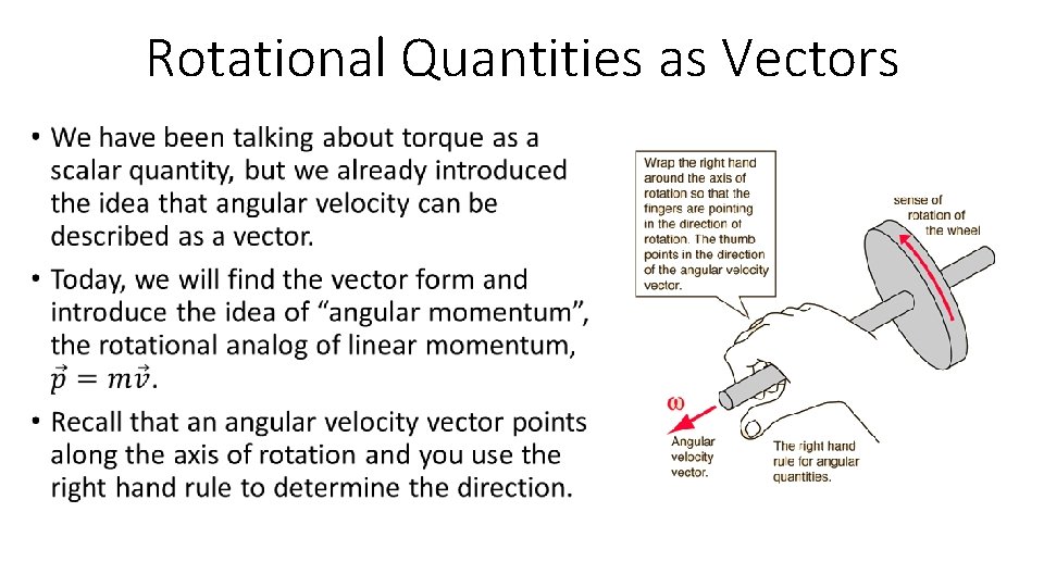 Rotational Quantities as Vectors • 
