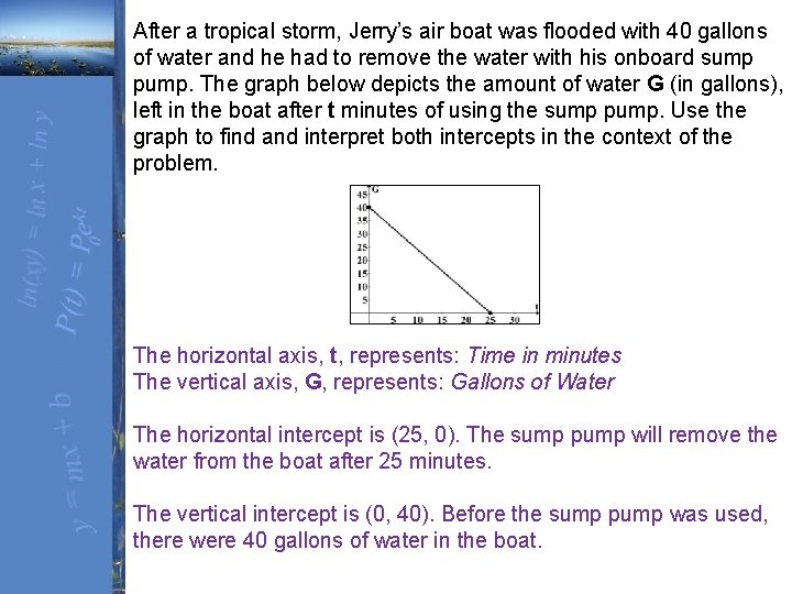 After a tropical storm, Jerry’s air boat was flooded with 40 gallons of water