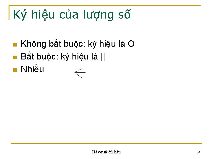 Ký hiệu của lượng số n n n Không bắt buộc: ký hiệu là Ký hiệu của lượng số n n n Không bắt buộc: ký hiệu là