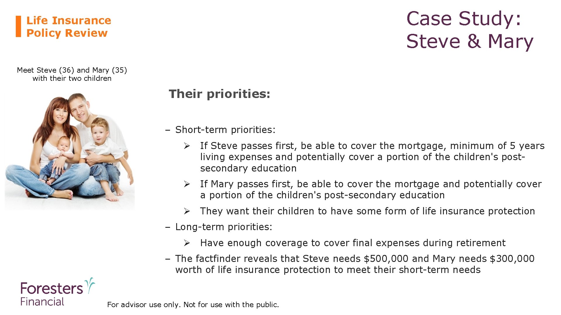 Case Study: Steve & Mary Life Insurance Policy Review Meet Steve (36) and Mary