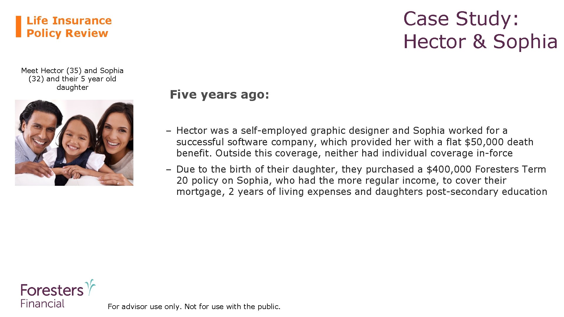 Case Study: Hector & Sophia Life Insurance Policy Review Meet Hector (35) and Sophia