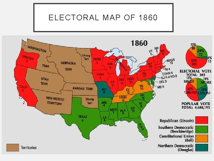 ELECTORAL MAP OF 1860 
