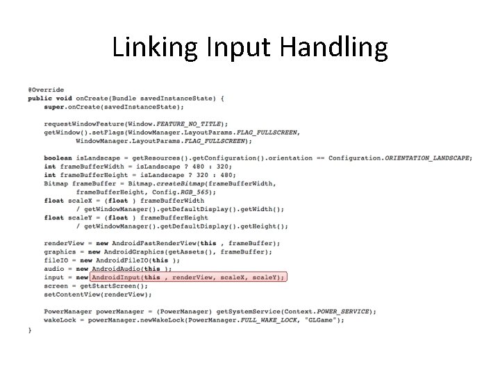 Linking Input Handling 