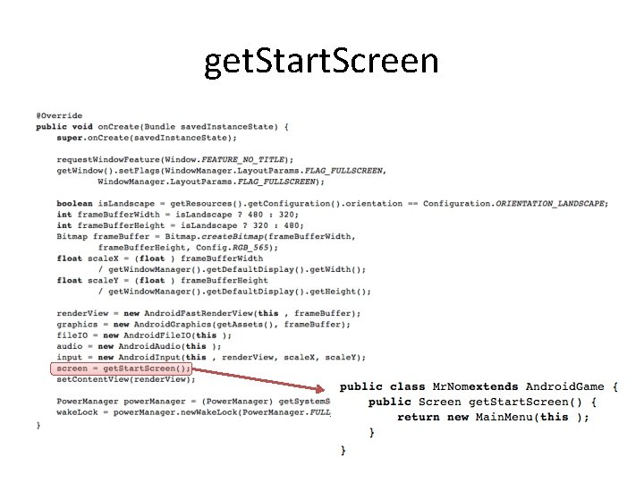 get. Start. Screen 