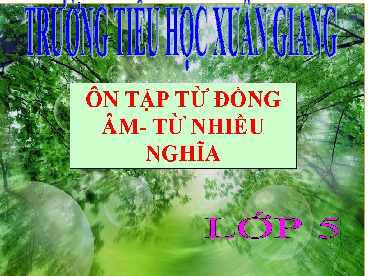 ÔN TẬP TỪ ĐỒNG M- TỪ NHIỀU NGHĨA 
