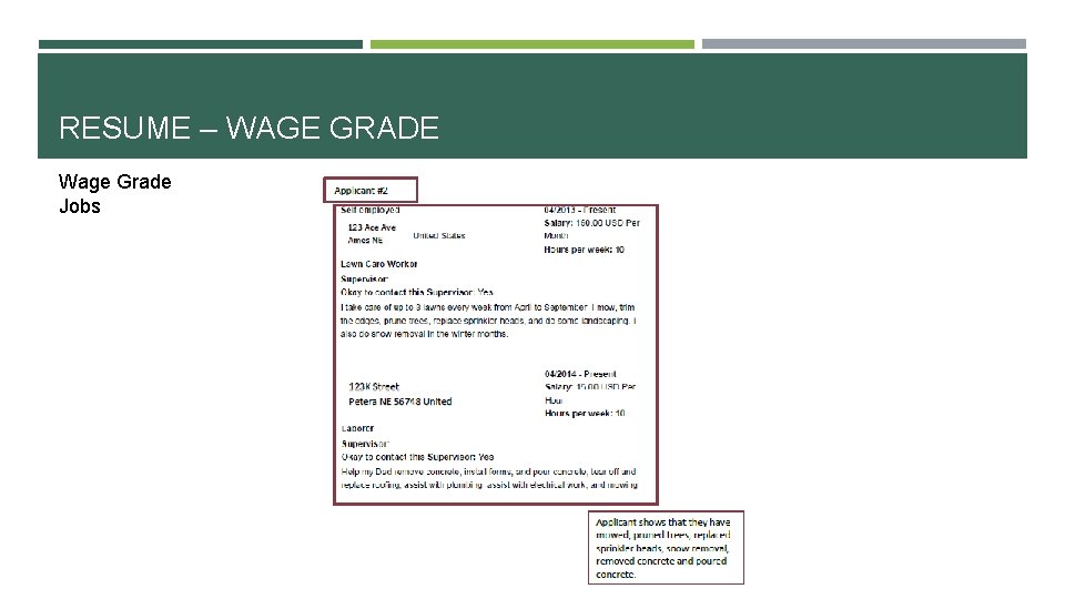 RESUME – WAGE GRADE Wage Grade Jobs 