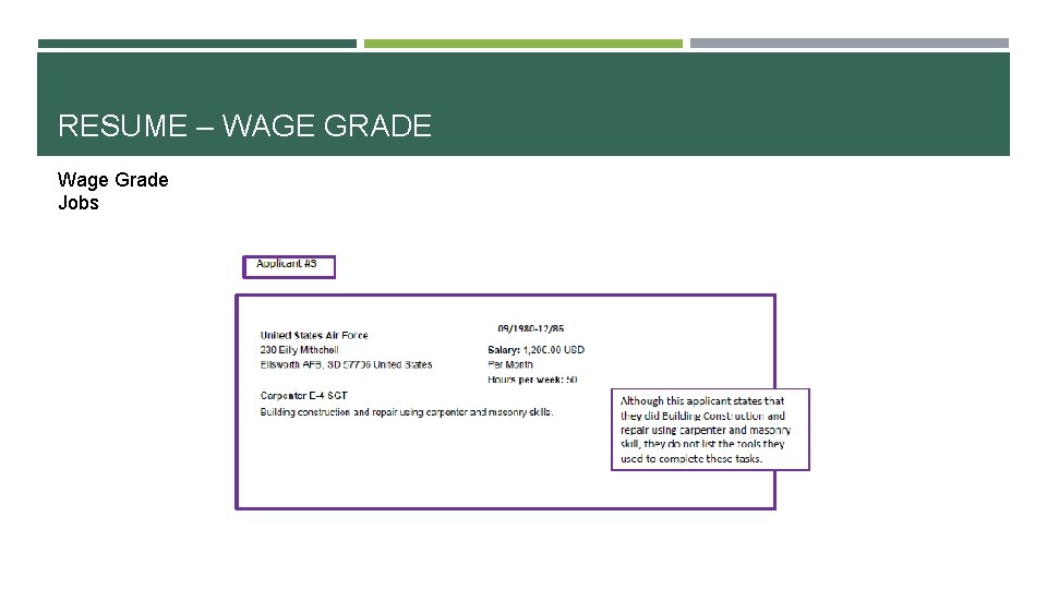 RESUME – WAGE GRADE Wage Grade Jobs 